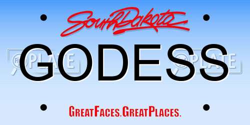 GODESS South Dakota License Plate