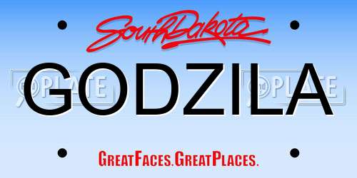 GODZILA South Dakota License Plate