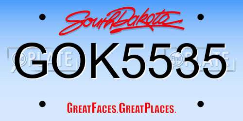 GOK5535 South Dakota License Plate