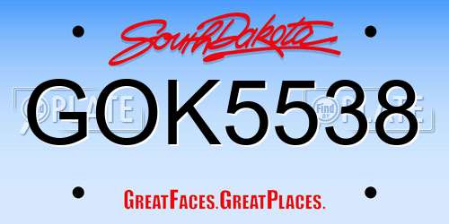 GOK5538 South Dakota License Plate