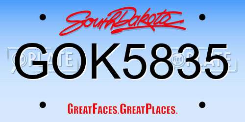 GOK5835 South Dakota License Plate