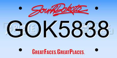 GOK5838 South Dakota License Plate