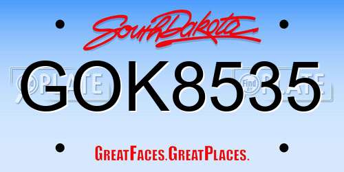 GOK8535 South Dakota License Plate