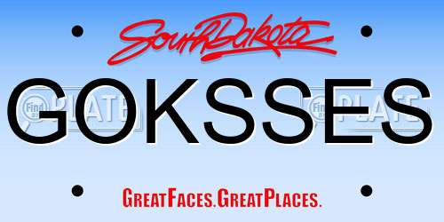 GOKSSES South Dakota License Plate