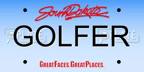 GOLFER South Dakota License Plate
