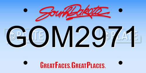 GOM2971 South Dakota License Plate