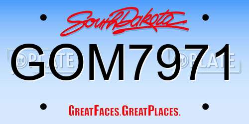 GOM7971 South Dakota License Plate