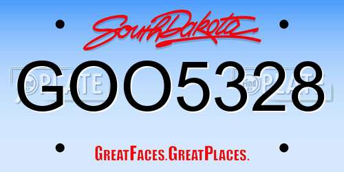 GOO5328 South Dakota License Plate