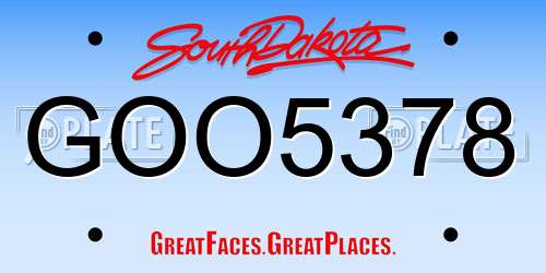 GOO5378 South Dakota License Plate