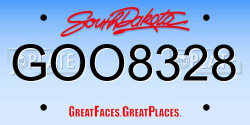 GOO8328 South Dakota License Plate