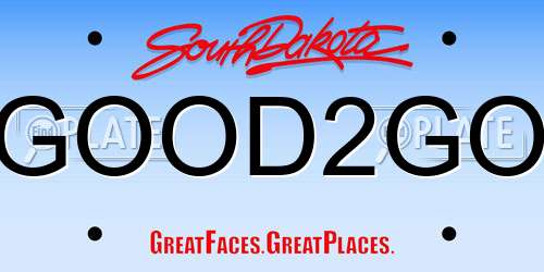 GOOD2GO South Dakota License Plate