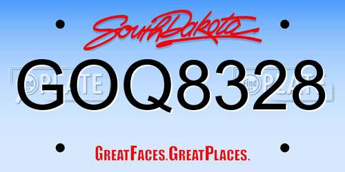 GOQ8328 South Dakota License Plate