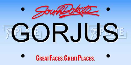 GORJUS South Dakota License Plate