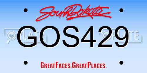 GOS429 South Dakota License Plate