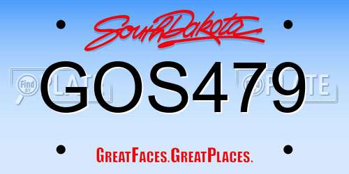 GOS479 South Dakota License Plate