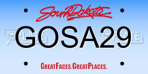 GOSA29 South Dakota License Plate