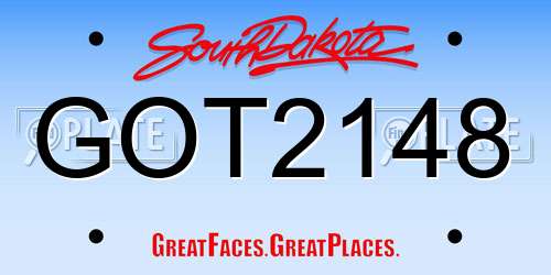 GOT2148 South Dakota License Plate