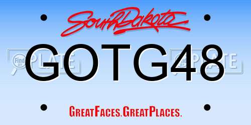 GOTG48 South Dakota License Plate