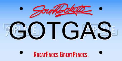 GOTGAS South Dakota License Plate