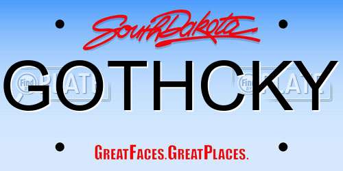 GOTHCKY South Dakota License Plate
