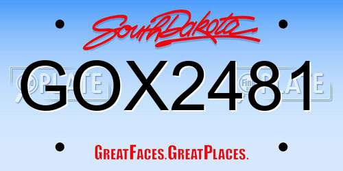 GOX2481 South Dakota License Plate