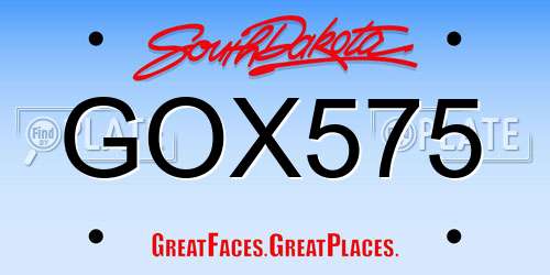 GOX575 South Dakota License Plate