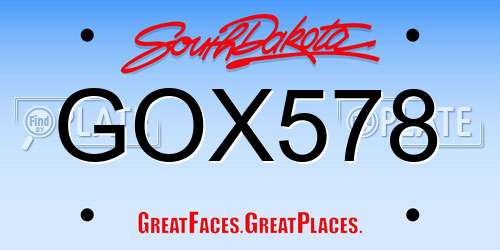 GOX578 South Dakota License Plate
