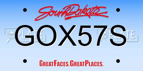 GOX57S South Dakota License Plate