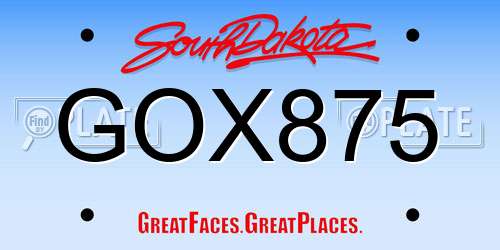 GOX875 South Dakota License Plate