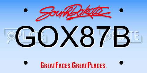 GOX87B South Dakota License Plate