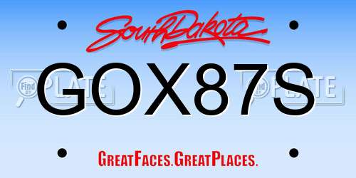 GOX87S South Dakota License Plate