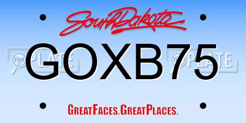 GOXB75 South Dakota License Plate
