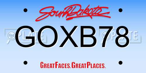 GOXB78 South Dakota License Plate
