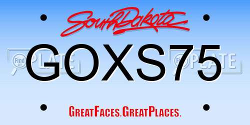 GOXS75 South Dakota License Plate