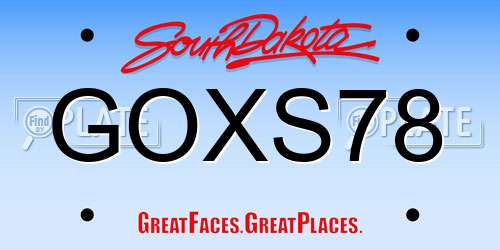 GOXS78 South Dakota License Plate