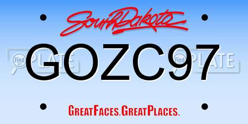GOZC97 South Dakota License Plate