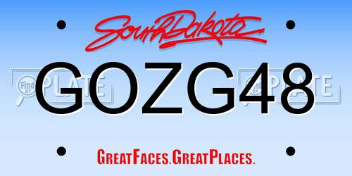 GOZG48 South Dakota License Plate