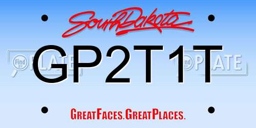GP2T1T South Dakota License Plate