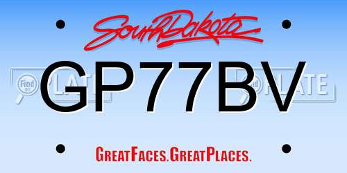 GP77BV South Dakota License Plate