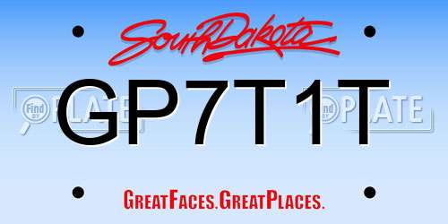 GP7T1T South Dakota License Plate