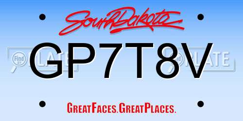 GP7T8V South Dakota License Plate