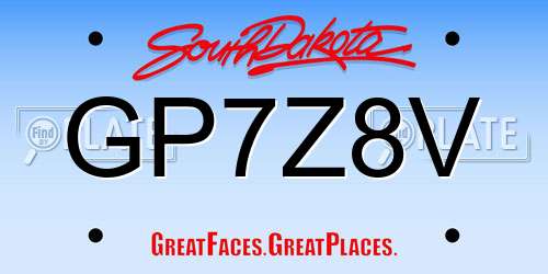 GP7Z8V South Dakota License Plate