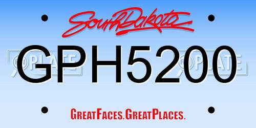 GPH5200 South Dakota License Plate