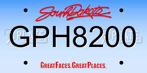GPH8200 South Dakota License Plate
