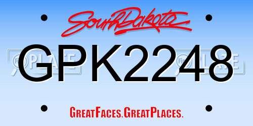 GPK2248 South Dakota License Plate