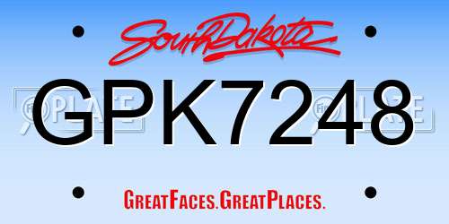 GPK7248 South Dakota License Plate