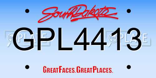 GPL4413 South Dakota License Plate
