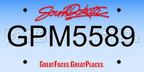 GPM5589 South Dakota License Plate