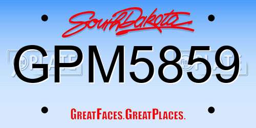 GPM5859 South Dakota License Plate