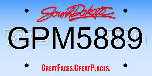 GPM5889 South Dakota License Plate